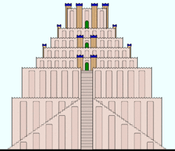 Reconstruction of Etemenanki, an ancient Mesopotamian ziggurat (based on Schmid).