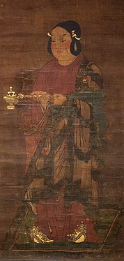 Silk painting of Shōtoku at age sixteen. Nanboku-chō Period, 14th century