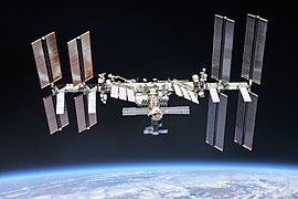 ISS from Soyuz MS-08 after undocking (4 October 2018)