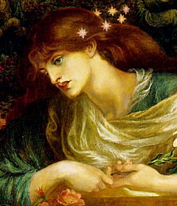 The Blessed Damozel (detail) by Dante Gabriel Rossetti [1875-1878] (Public Domain Image)